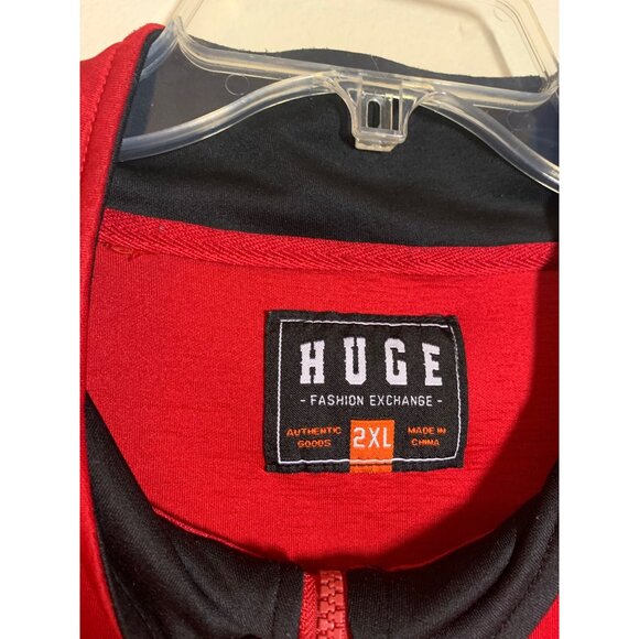 Huge Fashion Exchange Full Zip Jacket Track Suit Athletic Casual Red Men Sz 2XL - Picture 5 of 7